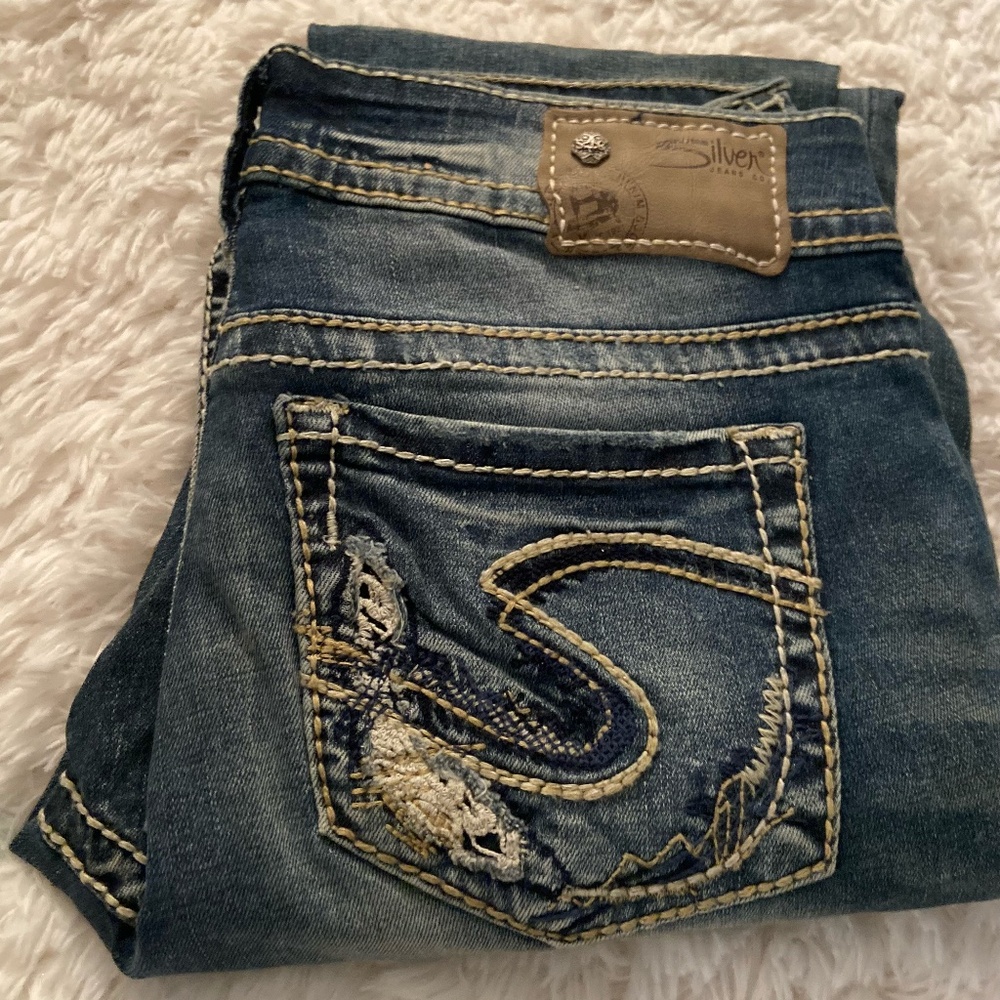 Silver SUKI Jeans Distressed Size Waist 29 Length 31